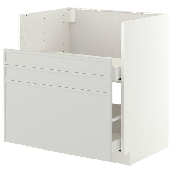METOD / MAXIMERA Mueble para lavaplatos TALLSJÖN, blanco/Aspudden gris claro, 80x60 cm
