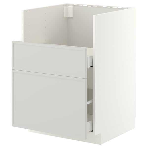 METOD / MAXIMERA Mueble para lavaplatos TALLSJÖN, blanco/Aspudden gris claro, 60x60 cm
