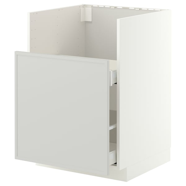 METOD / MAXIMERA Mueble para lavaplatos TALLSJÖN, blanco/Aspudden gris claro, 60x60 cm