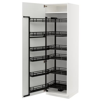METOD Mueble alto con despensa extraíble, blanco/Stensund blanco, 60x60x200 cm