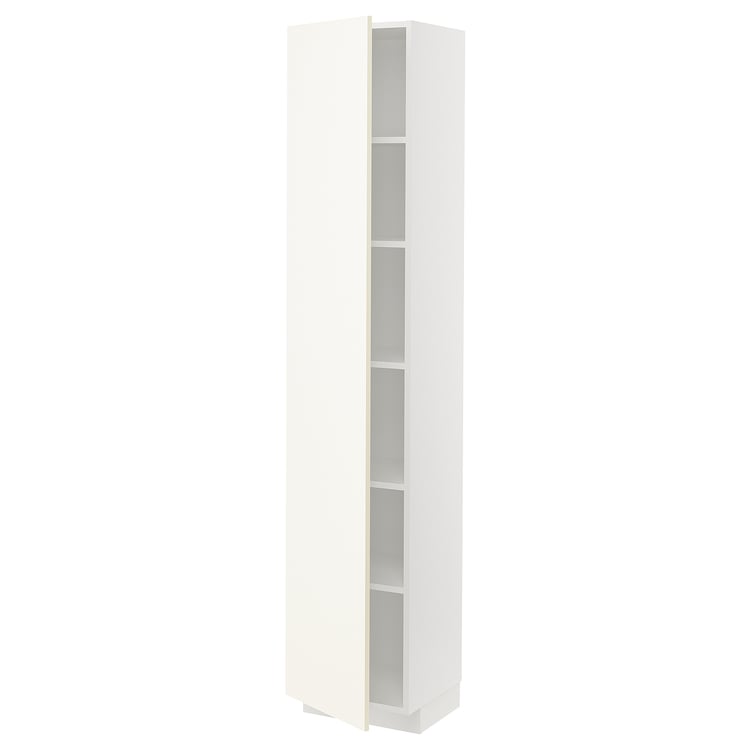 METOD Mueble alto con entrepaños, blanco/Vallstena blanco, 40x37x200 cm ...