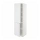 METOD Mueble alto + entrepaños y puertas, blanco/Stensund blanco, 60x60x200 cm