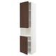 METOD Mueble alto microondas, 2 puertas, blanco/Sinarp café, 60x60x240 cm