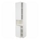 METOD Mueble alto microondas, 2 puertas, blanco/Stensund blanco, 60x60x240 cm