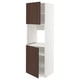 METOD Mueble alto para horno, 2 puertas, blanco/Sinarp café, 60x60x200 cm