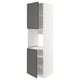 METOD Mueble alto para horno, 2 puertas, blanco/Voxtorp gris oscuro, 60x60x220 cm