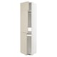 METOD Mueble alto para nevera, 3 puertas, blanco/Havstorp beige, 60x60x240 cm