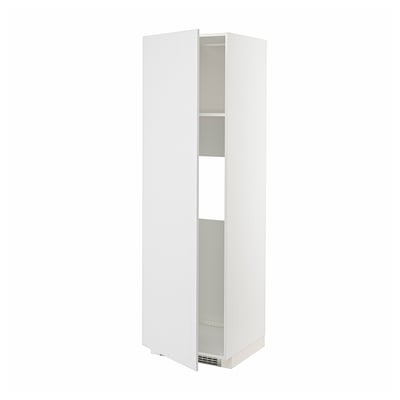 METOD Mueble alto para nevera con puerta, blanco/Stensund blanco, 60x60x200 cm