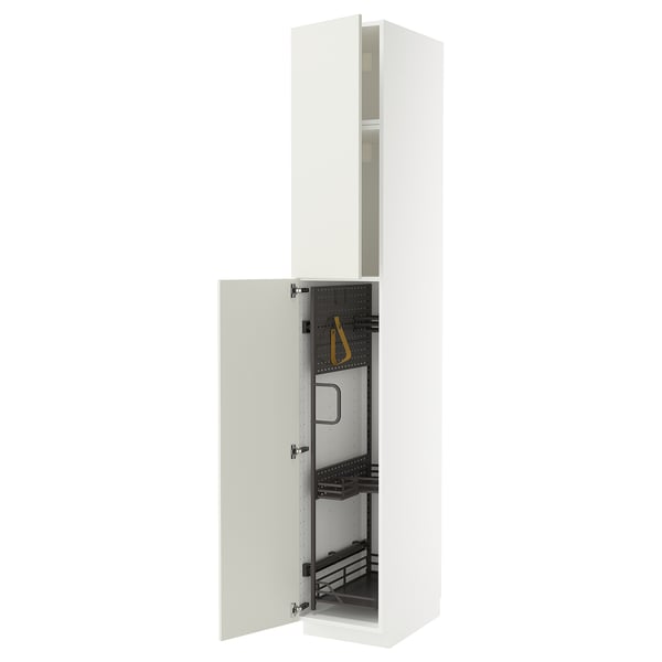 METOD Mueble alto para productos limpieza, blanco/Veddinge blanco, 40x60x240 cm