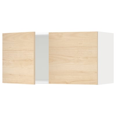 METOD Mueble de pared con 2 puertas, blanco/Askersund Efecto fresno claro, 80x40 cm