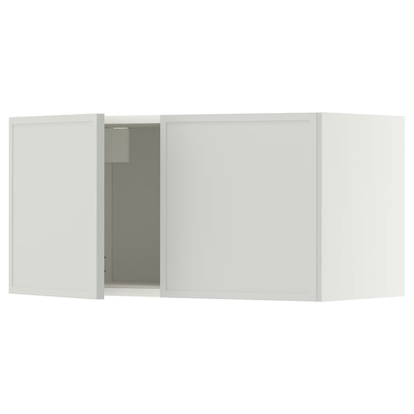 METOD Mueble de pared con 2 puertas, blanco/Aspudden gris claro, 80x40 cm