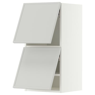 METOD Mueble de pared con 2 puertas, blanco/Aspudden gris claro, 40x80 cm
