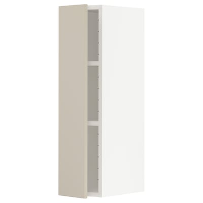 METOD Mueble de pared con entrepaños, blanco/Havstorp beige, 20x80 cm