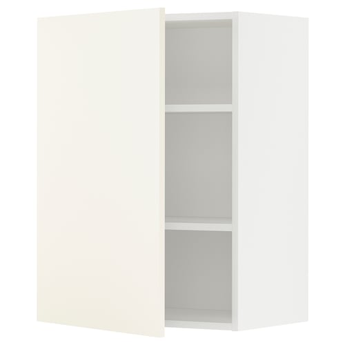 METOD Mueble de pared con entrepaños, blanco/Vallstena blanco, 60x80 cm
