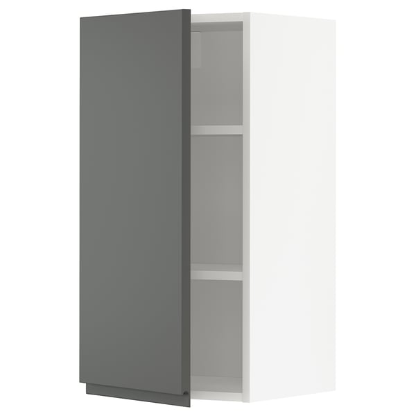 METOD Mueble de pared con entrepaños, blanco/Voxtorp gris oscuro, 40x80 cm