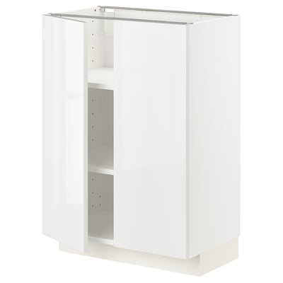 METOD Mueble inferior con 2 puertas, blanco/Ringhult blanco, 60x37 cm