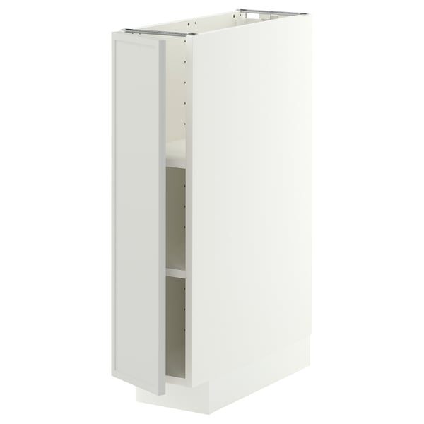 METOD Mueble inferior con entrepaños, blanco/Aspudden gris claro, 20x60 cm