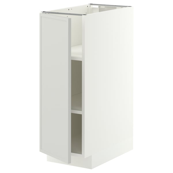 METOD Mueble inferior con entrepaños, blanco/Aspudden gris claro, 30x60 cm