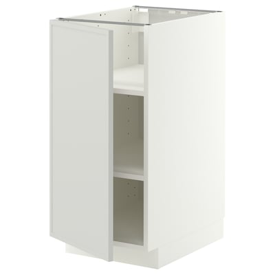 METOD Mueble inferior con entrepaños, blanco/Aspudden gris claro, 40x60 cm