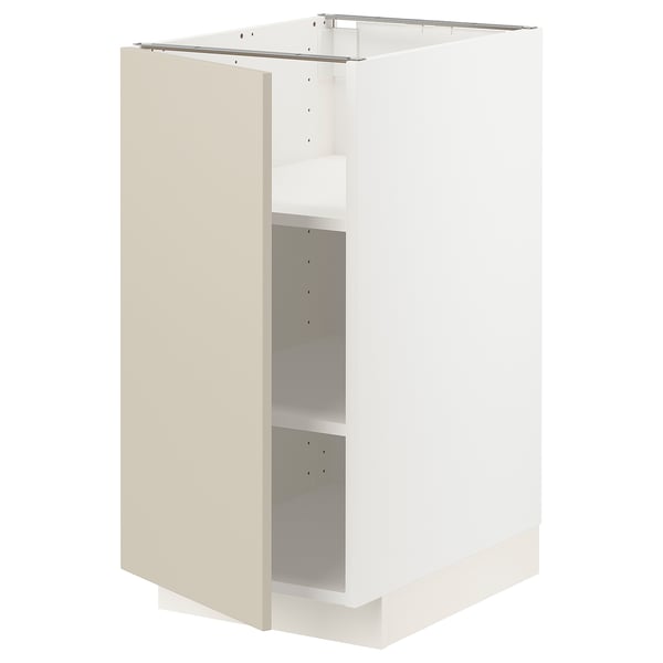 METOD Mueble inferior con entrepaños, blanco/Havstorp beige, 40x60 cm