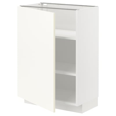 METOD Mueble inferior con entrepaños, blanco/Vallstena blanco, 60x37 cm
