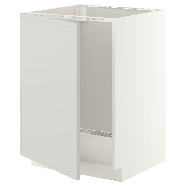 METOD Mueble para lavaplatos, blanco/Aspudden gris claro, 60x60 cm