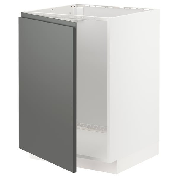METOD Mueble para lavaplatos, blanco/Voxtorp gris oscuro, 60x60 cm