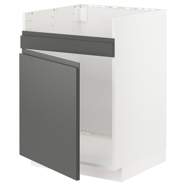 METOD Mueble para lavaplatos HAVSEN, blanco/Voxtorp gris oscuro, 60x60 cm