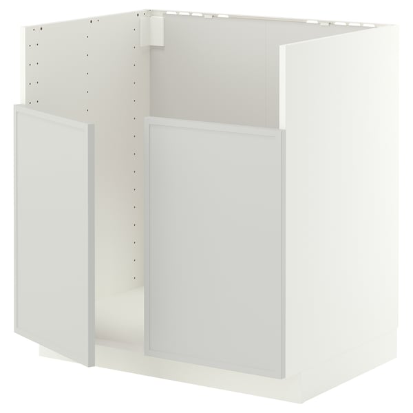 METOD Mueble para lavaplatos TALLSJÖN, blanco/Aspudden gris claro, 80x60 cm