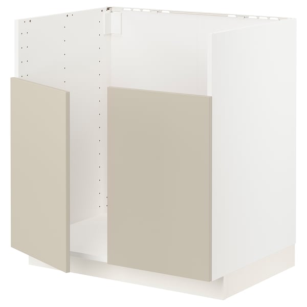 METOD Mueble para lavaplatos TALLSJÖN, blanco/Havstorp beige, 80x60 cm