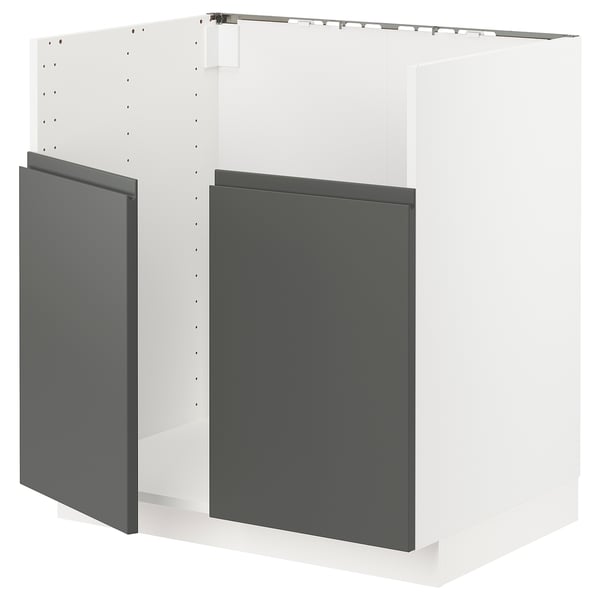 METOD Mueble para lavaplatos TALLSJÖN, blanco/Voxtorp gris oscuro, 80x60 cm
