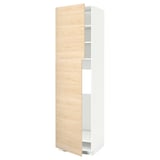 METOD Mueble para nevera con 2 puertas, blanco/Askersund Efecto fresno claro, 60x60x220 cm
