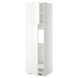 METOD Mueble para nevera con 2 puertas, blanco/Ringhult blanco, 60x60x200 cm