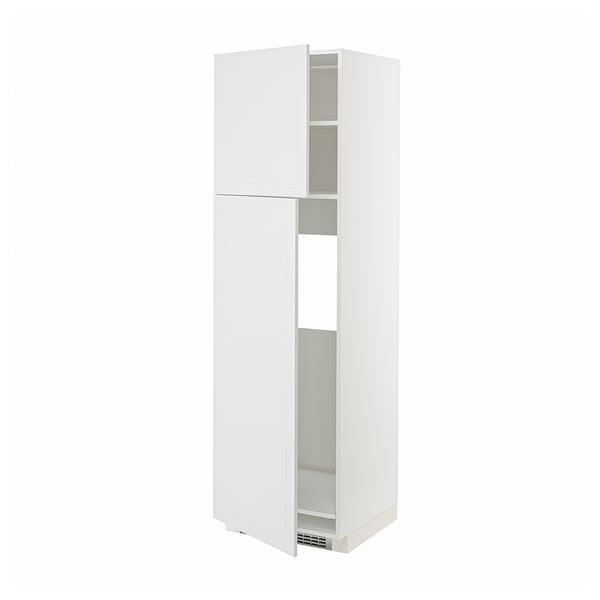 METOD Mueble para nevera con 2 puertas, blanco/Stensund blanco, 60x60x200 cm