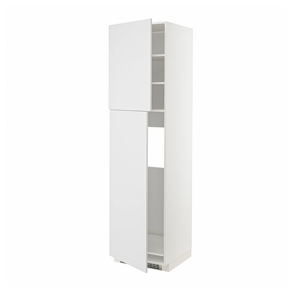METOD Mueble para nevera con 2 puertas, blanco/Stensund blanco, 60x60x220 cm