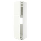 METOD Mueble para nevera con 2 puertas, blanco/Vallstena blanco, 60x60x220 cm