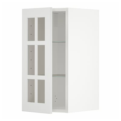 METOD Mueble pared con puerta de vidrio, blanco/Stensund blanco, 30x60 cm