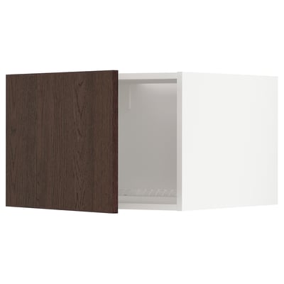 METOD Mueble sobre nevera, blanco/Sinarp café, 60x40 cm