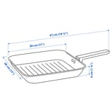 MIDDAGSMAT Sartén para asar, revestimiento antiadherente/Acero inoxidable, 28x28 cm