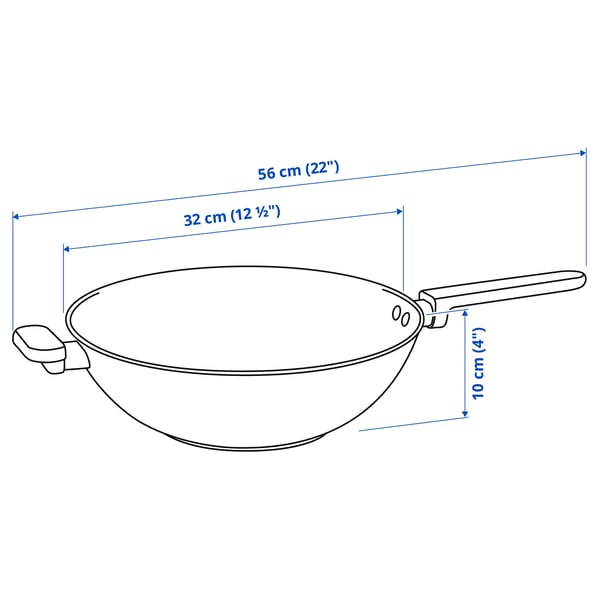 MIDDAGSMAT Wok, revestimiento antiadherente/Acero inoxidable, 32 cm