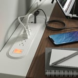 MITTZON Escritorio ajustable, eléctrico Chapa nogal/blanco, 120x60 cm