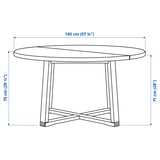 MÖRBYLÅNGA Mesa, Chapa de roble tinturado café, 145 cm