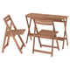 NÄMMARÖ Mesa y 2 sillas plegables, plegable tinturado café claro, 108x37 cm