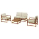 NÄMMARÖ Set muebles de exterior, 4 piezas, tinturado café claro/Frösön/Duvholmen beige, 126 cm