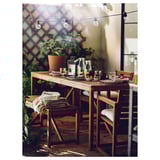 NÄMMARÖ Silla con apoyabrazos de exterior, tinturado café claro