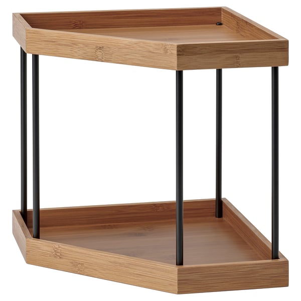 NÅLBLECKA Estante esquinero, metal/bambú para encimera de cocina
