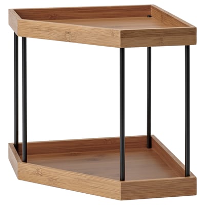 NÅLBLECKA Estante esquinero, metal/bambú para encimera de cocina