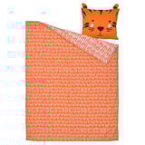 NATTHÄGER Funda de plumón y funda almohada, naranja/Tigre, 150x200/50x60 cm