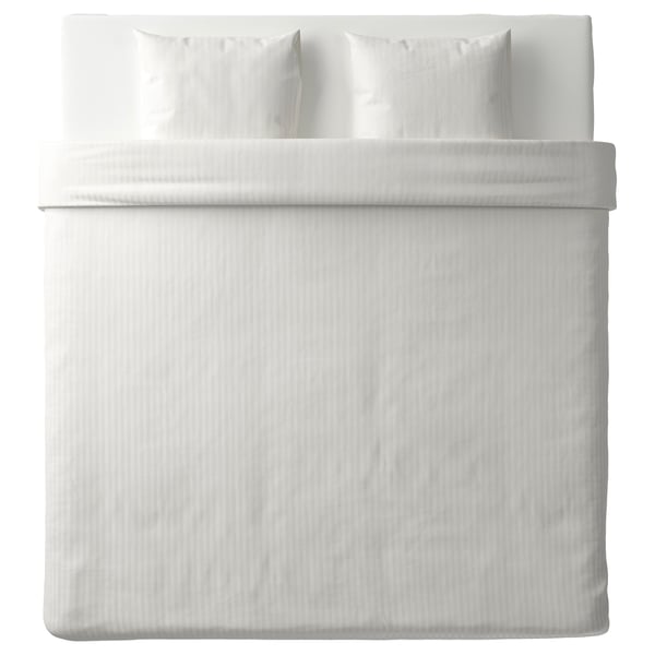 NATTJASMIN Funda plumón con 2 fundas almohada, blanco, 240x220/50x60 cm