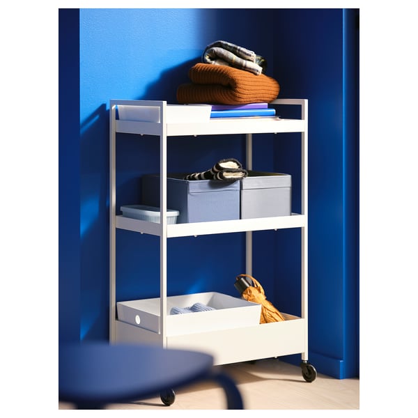 NISSAFORS Carrito, blanco, 50.5x30x83 cm